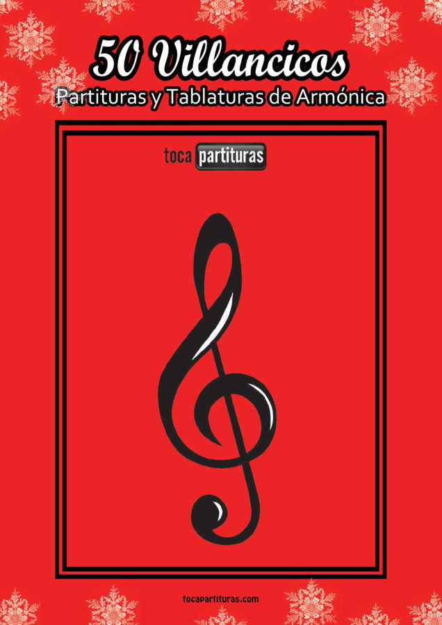 50 Villancicos Armonica Completo Partituras y Tablaturas con Números Libro PDF y MIDI de Navidad