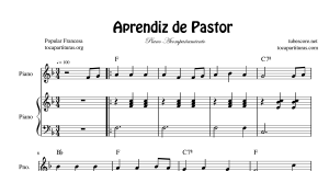 Aprendiz de Pastor Partitura Didáctica Fácil de Piano Sol Mayor Melodía + Acompañamiento PDF y MIDI
