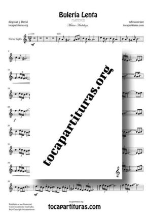 Bulería Lenta Partitura PDF, MIDI y KARAOKE de Corno Inglés
