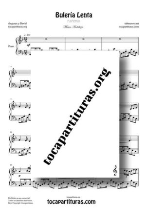 Bulería Lenta Partitura de Piano Flamenco PDF, MIDI y KARAOKE