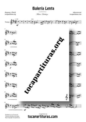 Bulería Lenta Partitura PDF, MIDI y KARAOKE de Trompa