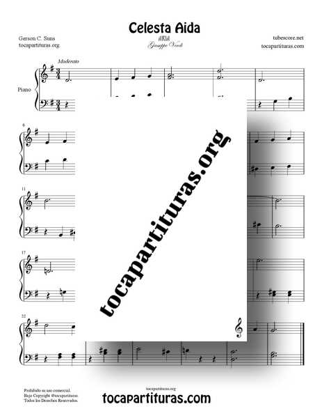 Celesta Aida Partitura PDF MIDI MP3 de Piano Fácil