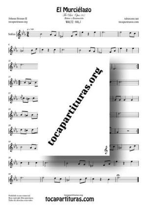 El Murciélago Partitura para Solfear Entonación y Rimto