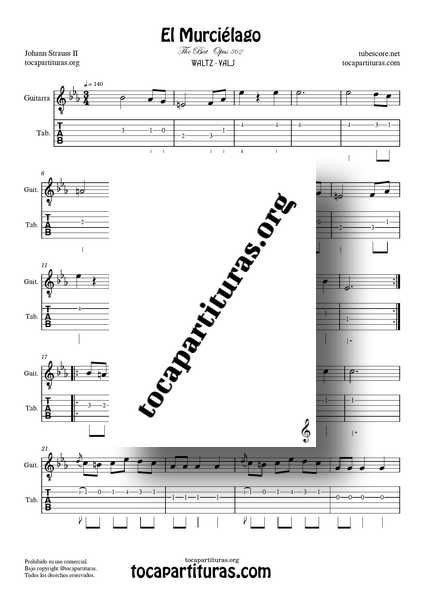 El Murciélago Partitura y Tablatura PDF de Guitarra 01