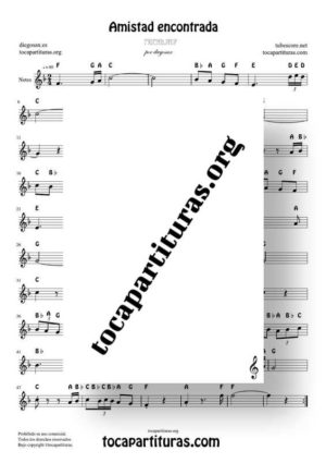 Amistad Encontrada by diegosax Notes Sheet Music for Treble Clef (Violín, Oboe, Flute, Recorder…)
