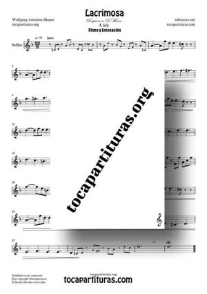 Lacrimosa del Requiem de Mozart Partitura de Solfeo