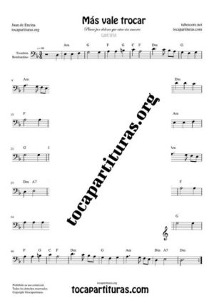 Más vale trocar Partitura de Trombón / Bombardino (Trombone / Euphonium)