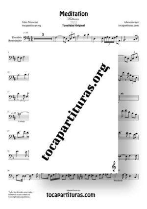 Meditation de Thais Partitura de Trombón / Bombardino (Trombone / Euphonium)