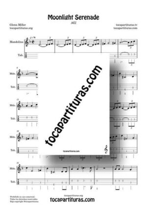 Moonlight Serenade Partitura y Tablatura Fácil de Mandolina