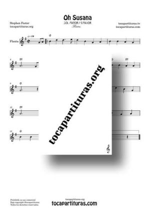 Oh Susana Partitura PDF de Flauta Dulce y Travesera en Sol Mayor