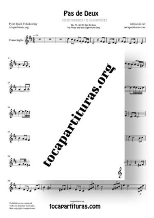 Pas de Deux de Chaikovski Partitura PDF y MIDI de Corno Inglés (English Horn) en Re Mayor (D) Tonalidad Original