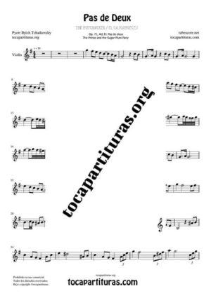 Pas de Deux de Chaikovski Partitura PDF y MIDI Partitura de Violín en Sol Mayor Mayor (G) Tonalidad Original