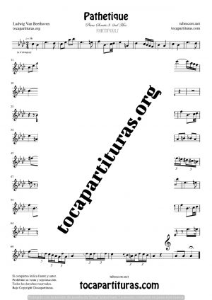 Pathetique de Beethoven Partitura de Clarinete