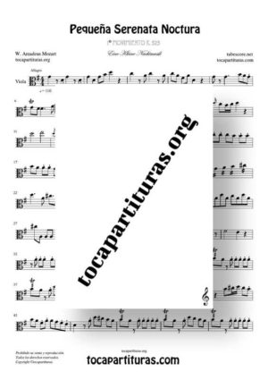 Pequeña Serenata Nocturna K. 525 Partitura de Viola (A Little Night Music by Mozart)