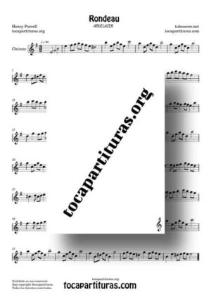 Rondeau Abdelazer Partitura de Clarinete en Mi m de Purcell