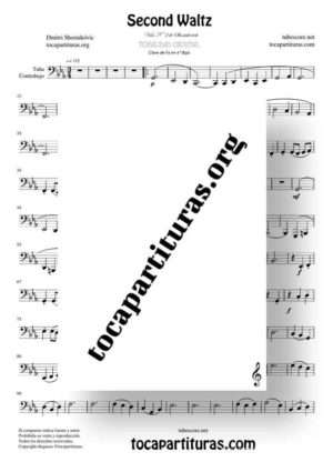 Waltz Nº 2 de Shostakovich Partitura de Tuba / Contrabajo