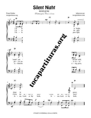 Silent Night SATB Christmas Carol Sheet Music for Choir with English Lyrics (PDF and MIDI)