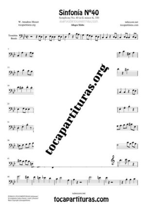 Sinfonía n.º 40 (Mozart) Partitura de Trombón / Bombardino (Trombone / Euphonium)