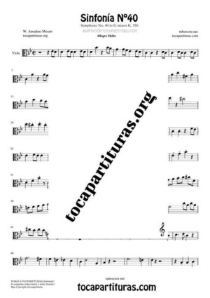 Sinfonía n.º 40 (Mozart) Partitura de Viola
