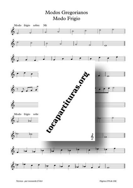 Técnica Libro PDF para Aprender Modos gragorianos flauta violin saxofón trompeta guitar piano...