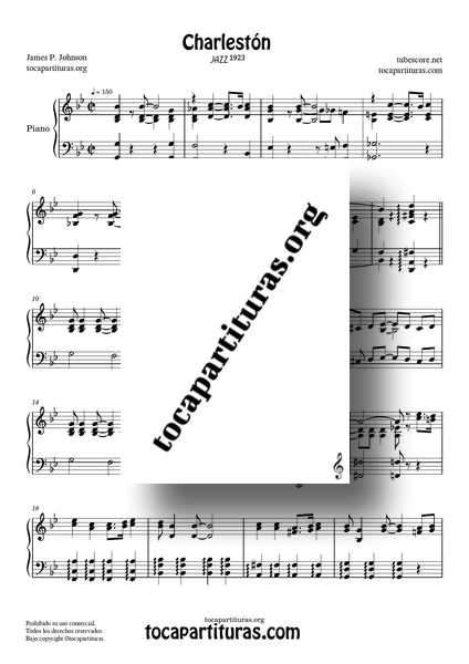 The Charleston Partitura PDF MIDI KARAOKE de Piano Tonalidad Original 01