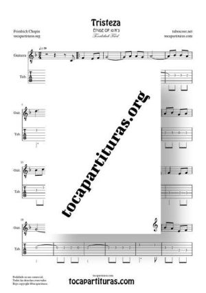 Tristeza Op 10 Nº 3 F. Chopin Partitura y Tablatura de Guitarra (Tabs)